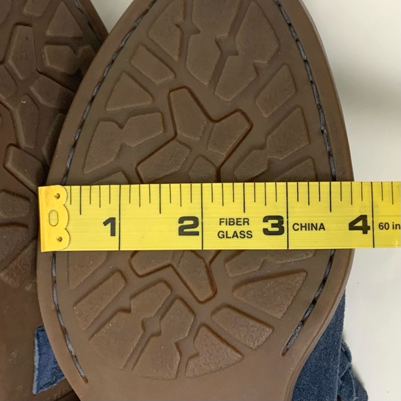 Born Katharina Ankle Booties Blue Suede Women Size 8 Zip Back Boho Distressed - Picture 11 of 14